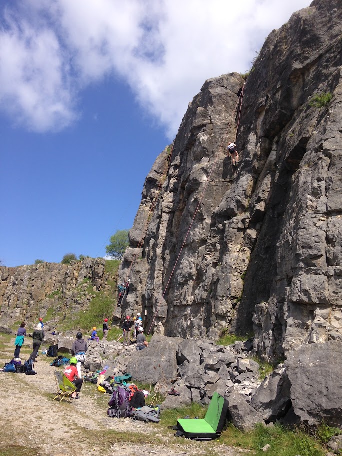 Beginners sport climbing