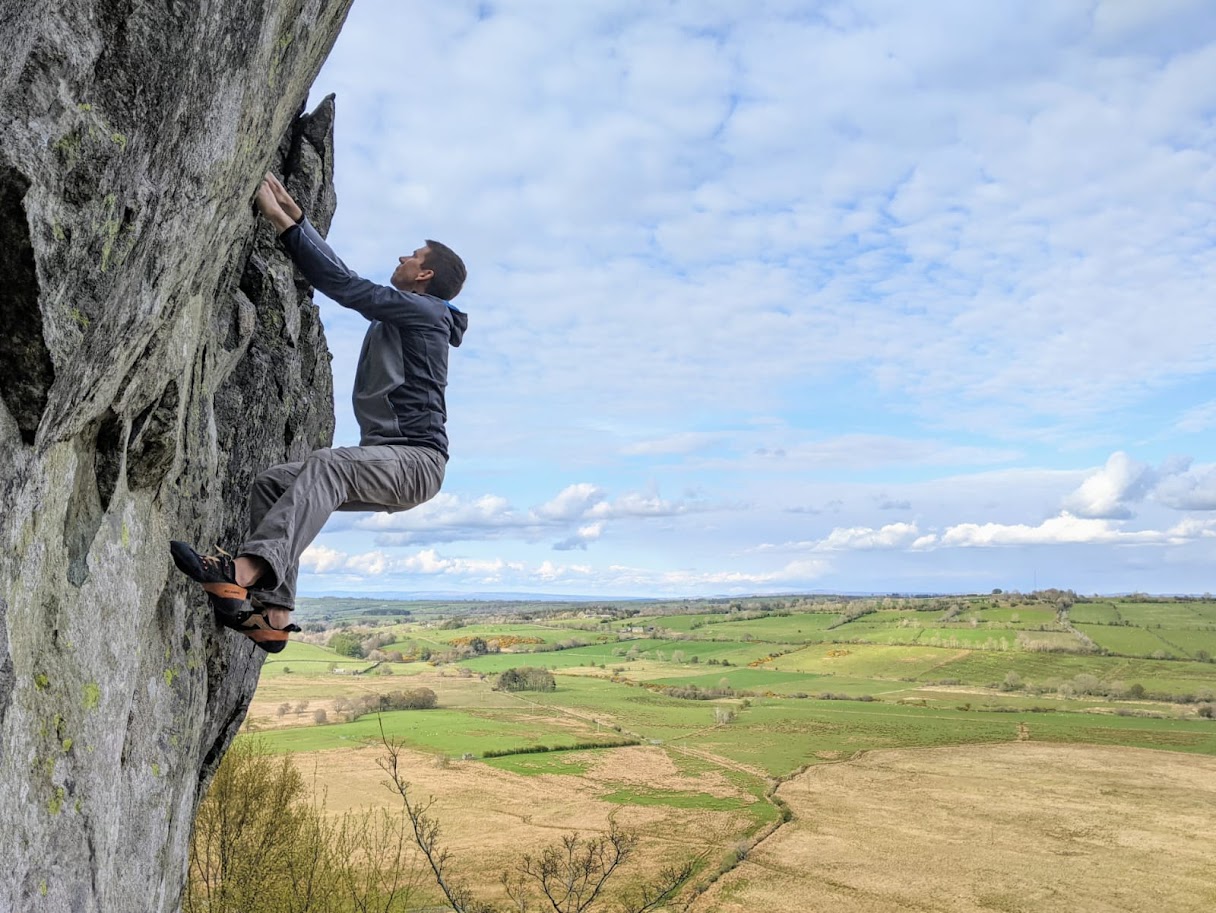 Indoor beginners at a climbing wall